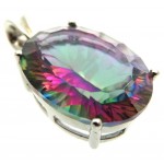 Mystic Topaz Gemstone Sterling Silver Pendant 07